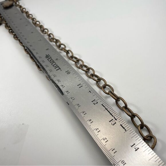 Stunning Unsigned Gold Tone Twist Chain Mother Of Pearl Pendants Necklace - Picture 8 of 9